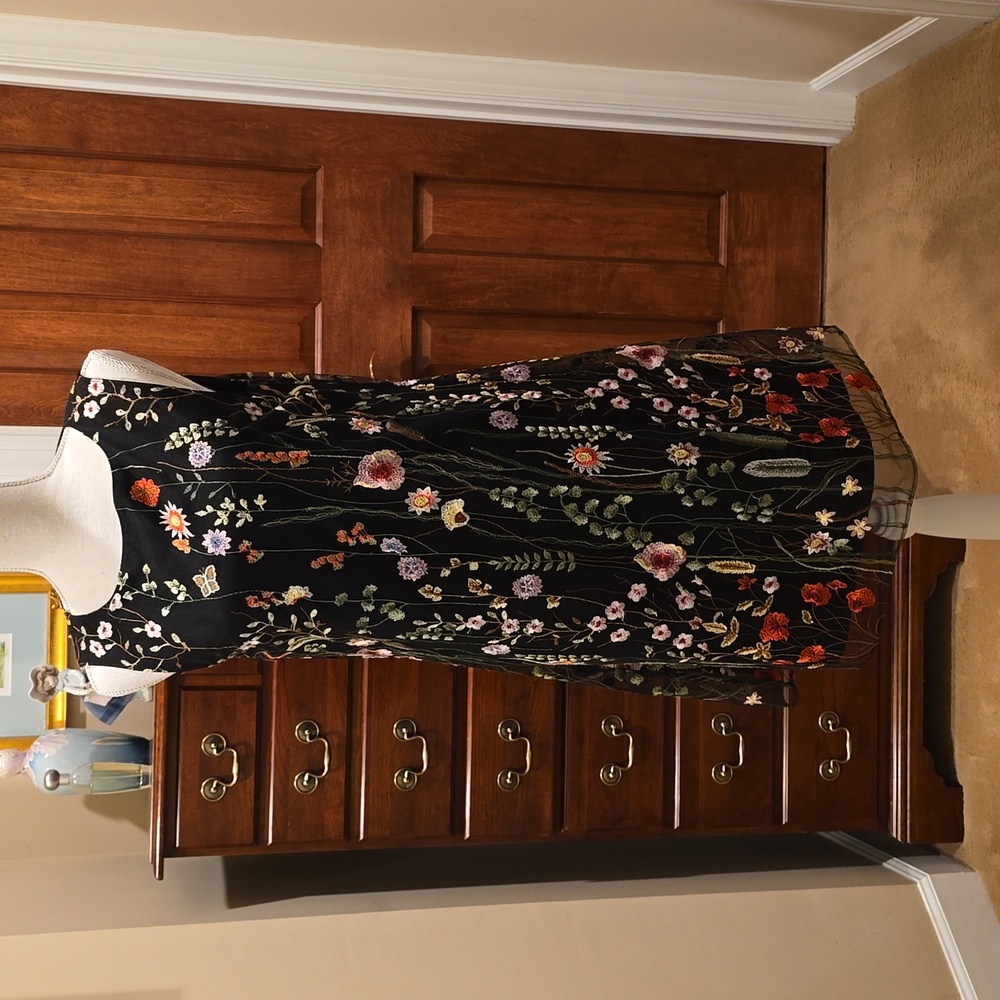 Tahari Foral Embroidered Dress